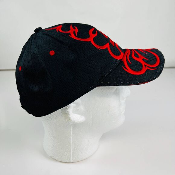 Wrench S Logo 2010 Flames Mens Snap-On Tools Cap Black Red Mesh 90th Year OS - Picture 10 of 12